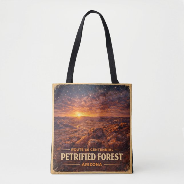 Route 66 Centennial Petrified Forest Horizon Tote Bag (Front)
