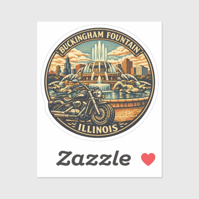 Route 66 Chicago Buckingham Fountain Stationery (Sheet)