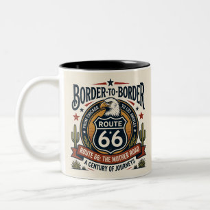 Route 66 Chicago Los Angeles American Eagle Two-Tone Coffee Mug