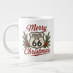 Route 66 Christmas Morning Coffee Large Coffee Mug