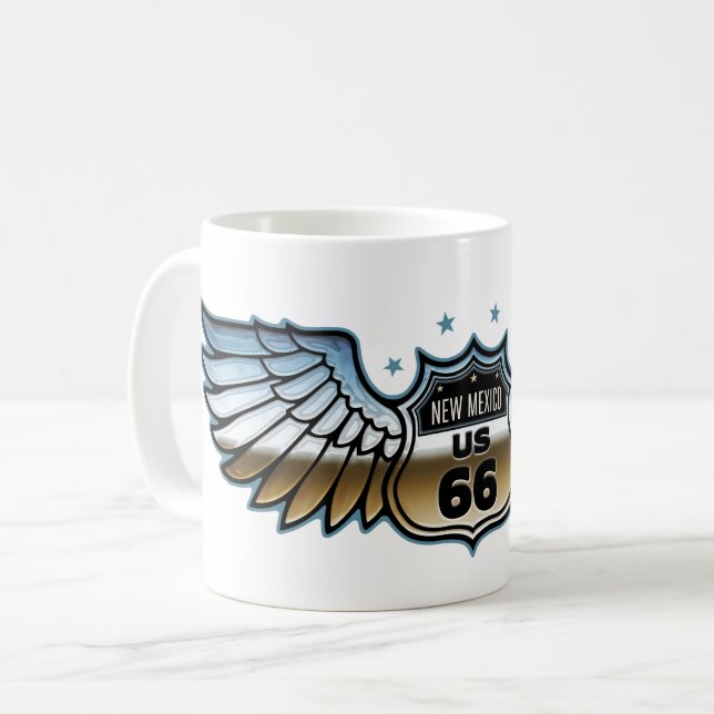 Route 66 Chrome Wing NM Coffee Mug (Front Left)