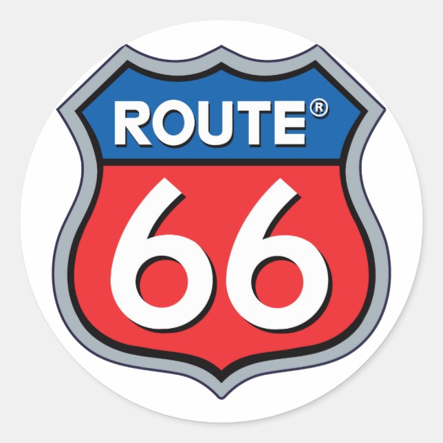 Route 66 classic round sticker (Front)