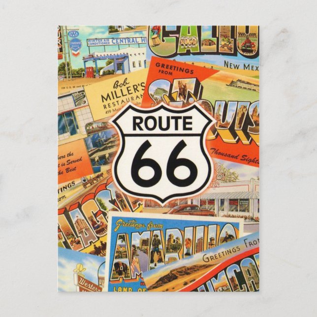  Route 66 Colorful Postcard (Front)