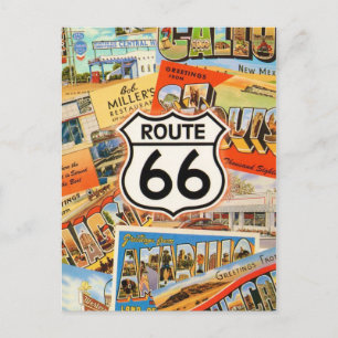 Route 66 Colourful Postcard