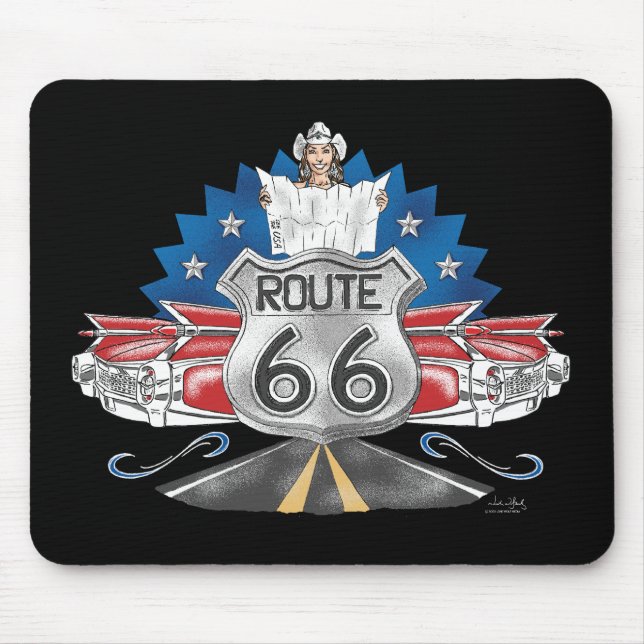 Route 66 Cowgirl Mousepad (Front)