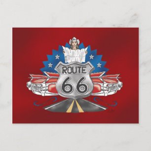 Route 66 Cowgirl Postcard