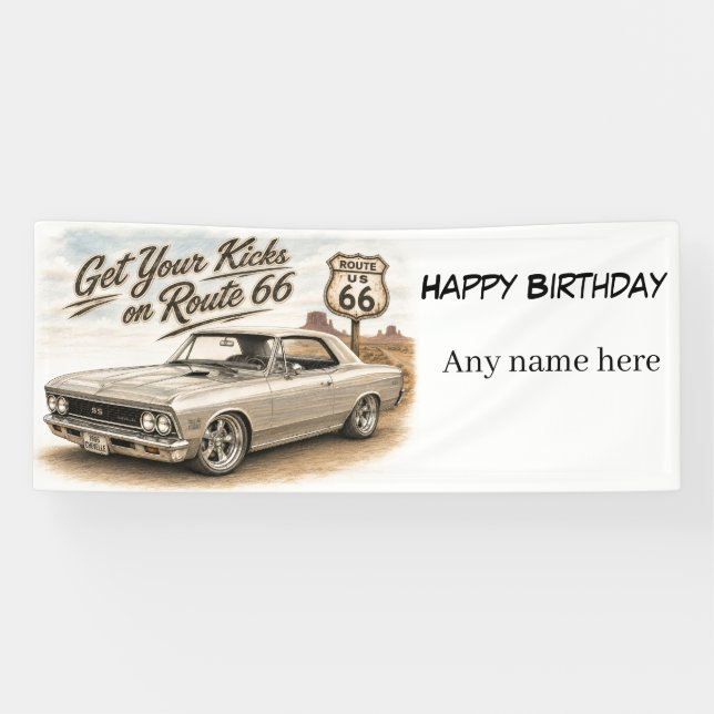 Route 66 Customisable Banner (Horizontal)