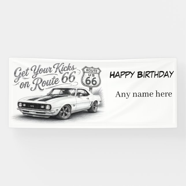 Route 66 Customisable Banner (Horizontal)