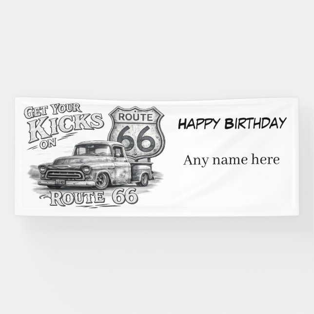 Route 66 Customisable Banner (Horizontal)
