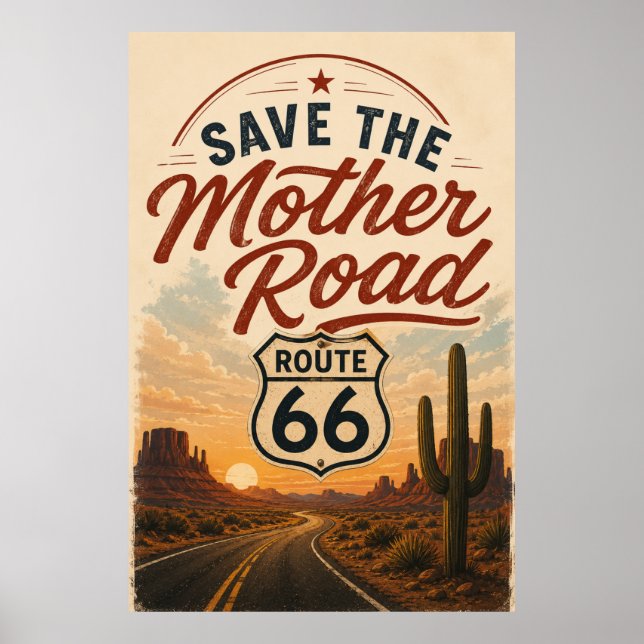 route 66 Desert Heritage Preservation Poster Art (Front)