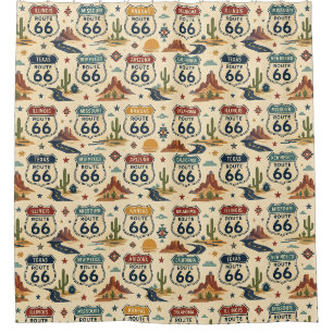 route 66 Desert Highway Bathroom Decor Shower Curtain