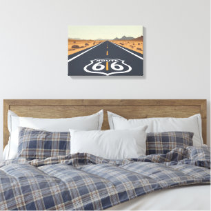 Route 66 Desert Road Vintage Travel Art Canvas Print