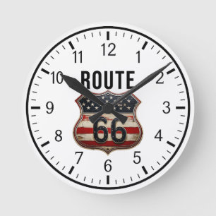 ROUTE 66 Designer 1 Round Clock