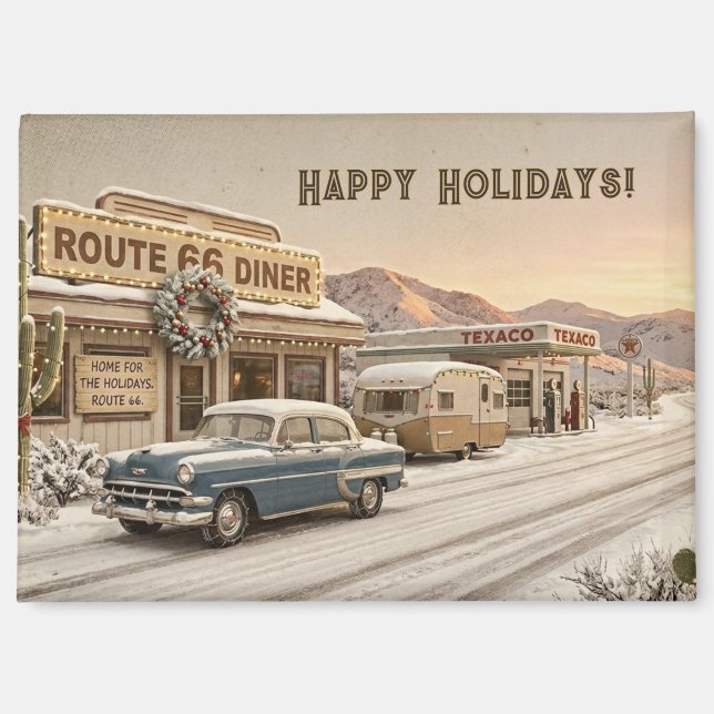 Route 66 Diner Christmas Stocking Stuffer Magnet (Front)
