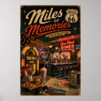 route 66 Diner Miles Memories Art 