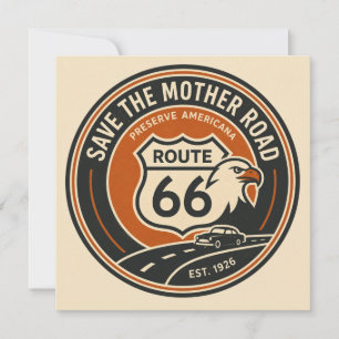 Route 66 Eagle Road Badge Card