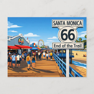 Route 66 End of the Trail Postcard