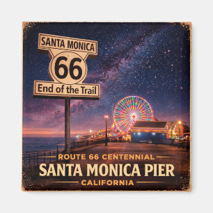 Route 66 End Trail Pier Fridge Art Magnet