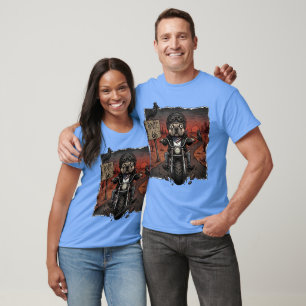 Route 66 French Bulldog Biker T-Shirt