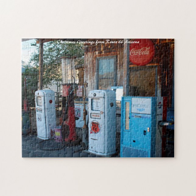 Route 66 Gas Station Arizona.Christmas Greetings Jigsaw Puzzle (Horizontal)