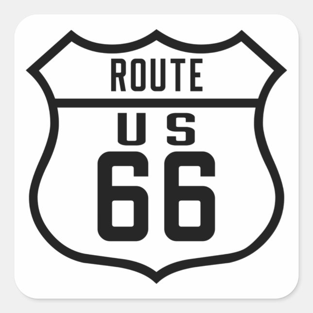 Route 66 - General Square Sticker (Front)