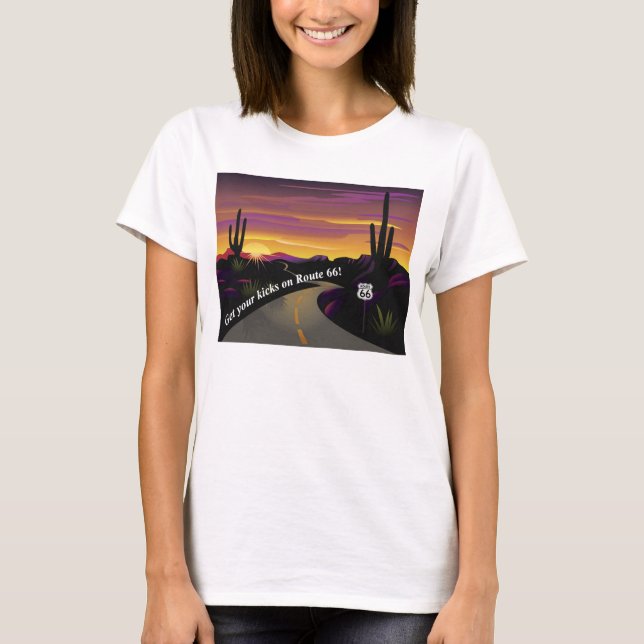 Route 66 Get Your Kicks Fitted T-Shirt (Front)
