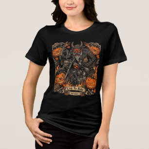 Route 66 Halloween Biker ,Live To Ride Varion l Tri-Blend Shirt