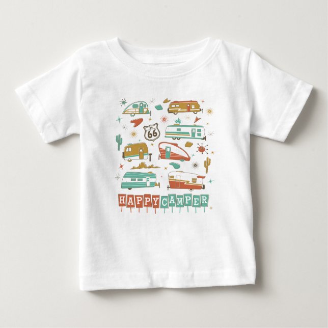 Route 66 Happy Camper Baby T-Shirt (Front)