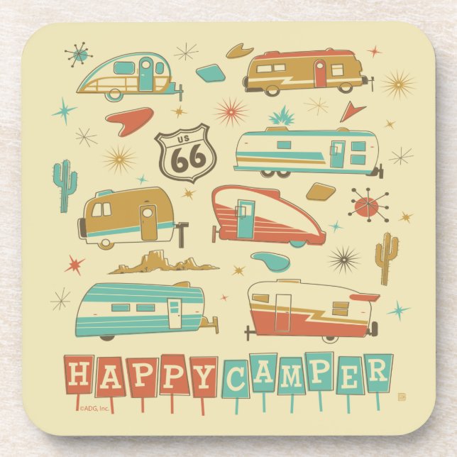 Route 66 Happy Camper Coaster (Front)