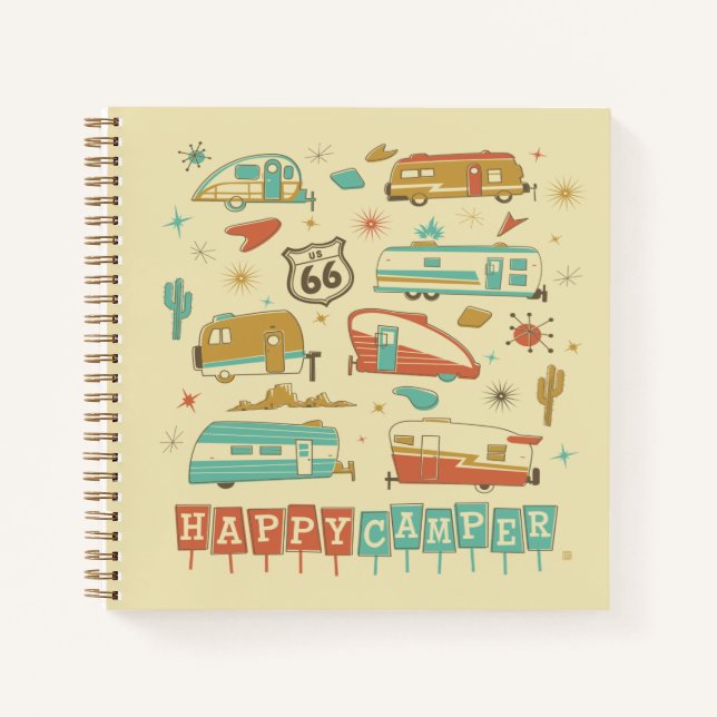 Route 66 Happy Camper Notebook (Front)