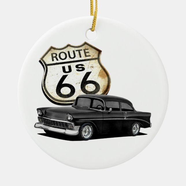 Route 66 Hardtop Ceramic Tree Decoration (Front)