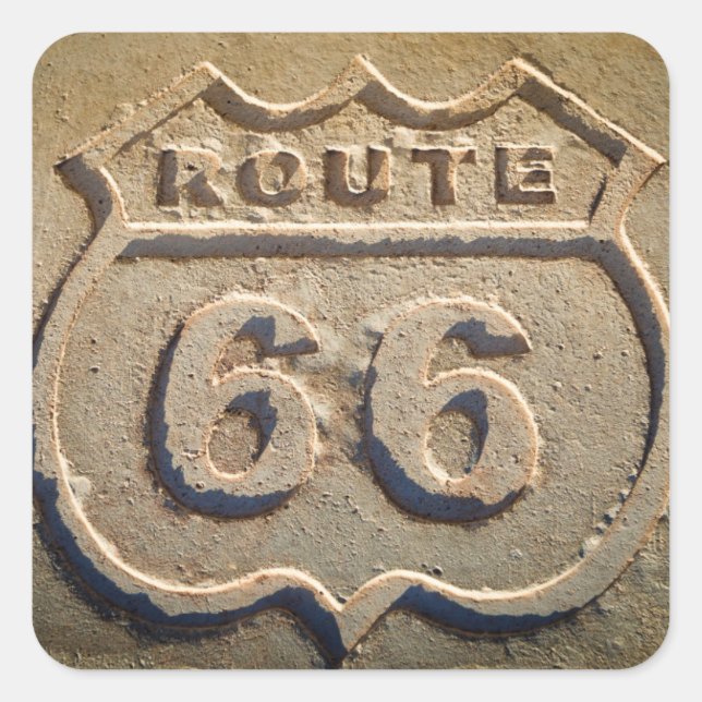 Route 66 historic sign, Arizona Square Sticker (Front)