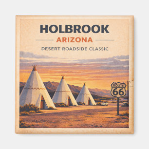 Route 66 Holbrook Arizona Heritage Classic Sunset Magnet