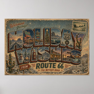 Route 66 Holiday Wishes Wall Art