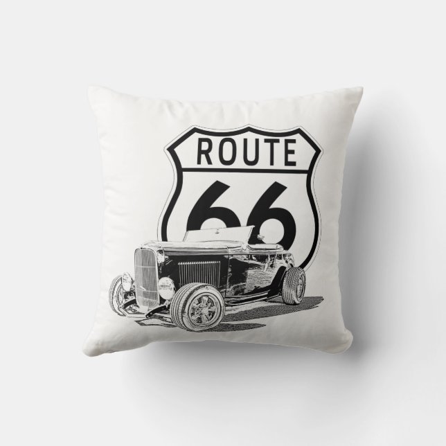 Route 66 Hot Rod Cushion (Back)