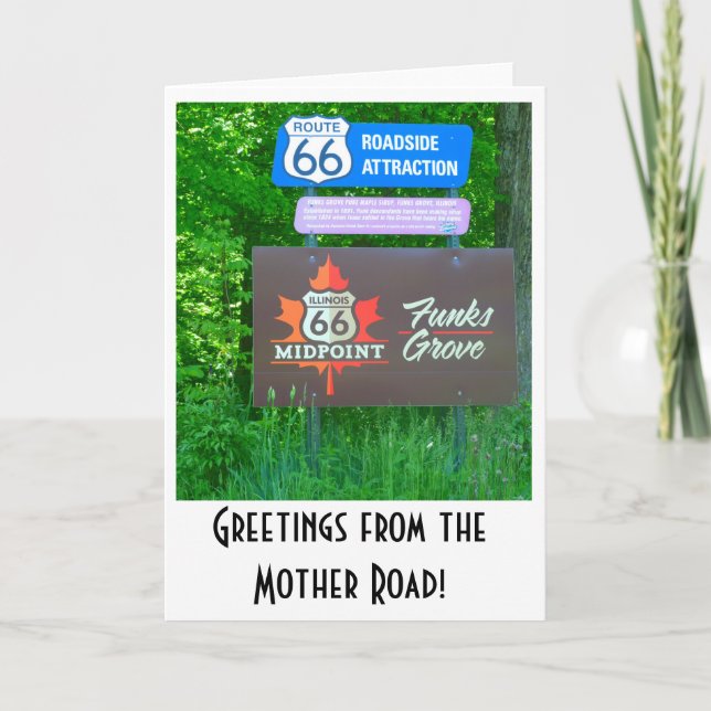 Route 66 - Illinois - Funks Grove Greeting Card (Front)