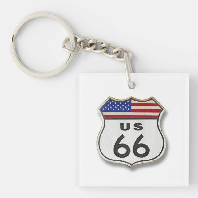 Route 66 in 3D Key Ring (Front)