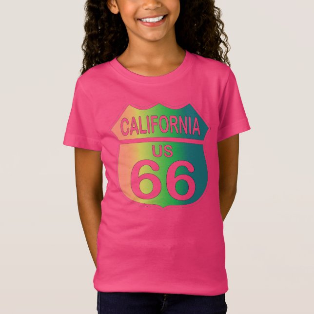 Route 66 in California tri-colour shirt (Front)