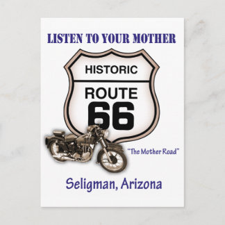 Route 66-Listen to your mother- Seligman Postcard