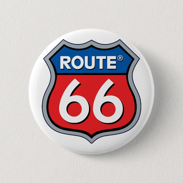 Route 66 Logo 6 Cm Round Badge (Front)