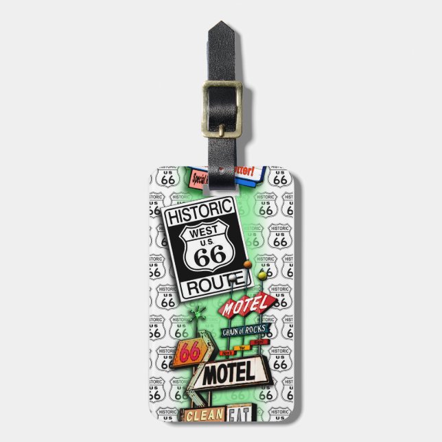 ROUTE 66 LUGGAGE TAG by PopArtDiva (Front Vertical)