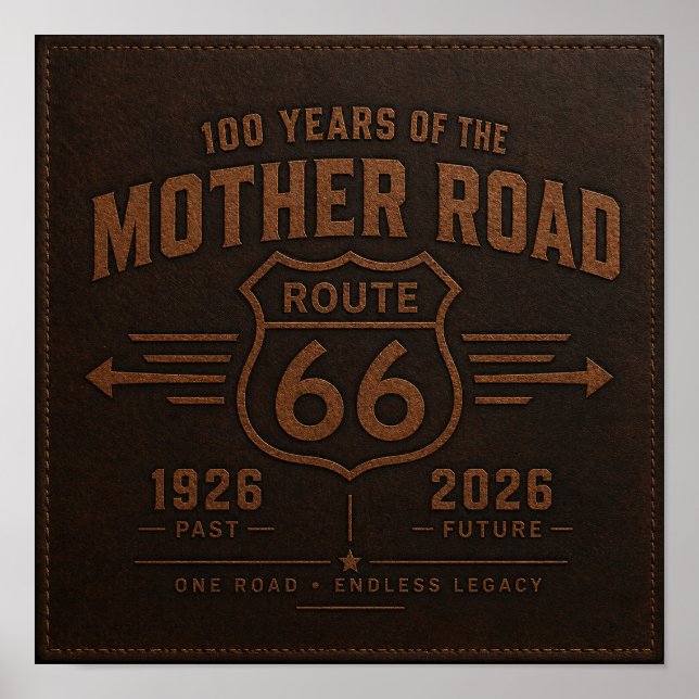 route 66 Man Cave Centennial Garage Art Poster (Front)