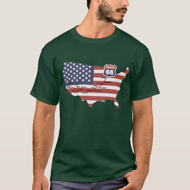 Route 66 Map T-Shirt (Front)