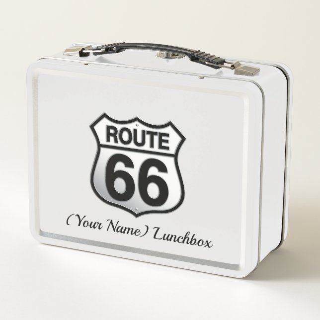 Route 66 Motorcycle Metal Lunch Box (Back)