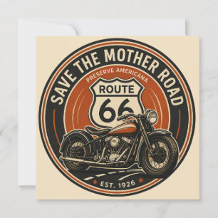 Route 66 Motorcycle Mother Road Card