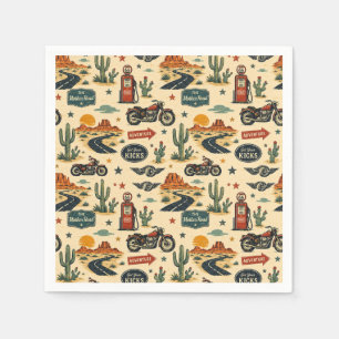 Route 66 Motorcycle Party Table Americana Napkin