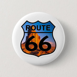 route 66 mountain 6 cm round badge