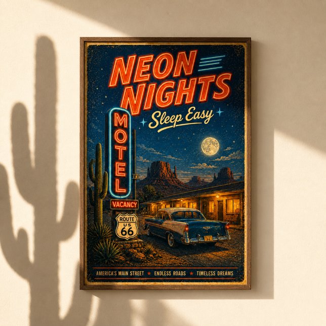 Route 66 Neon Motel Dreams Poster (Creator Uploaded)