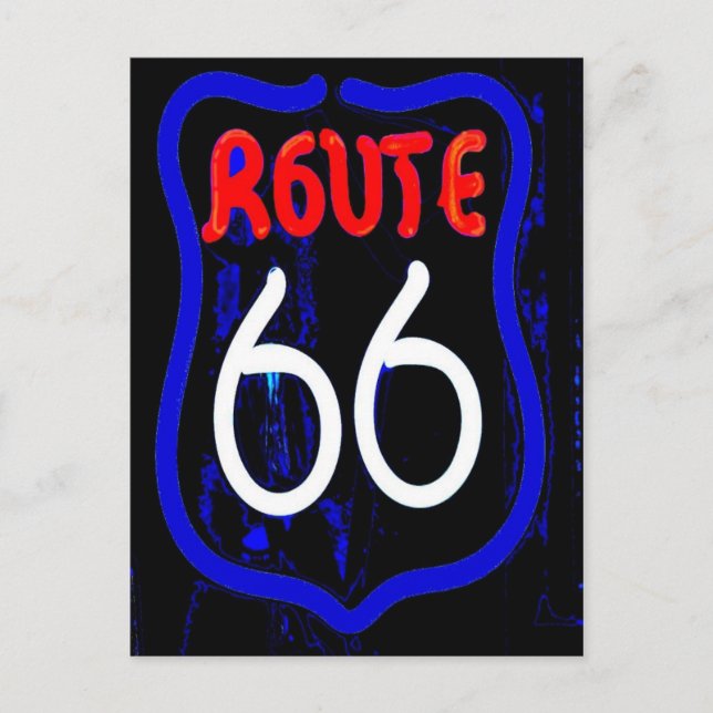 Route 66 Neon Sign From Berwyn Il. Postcard (Front)