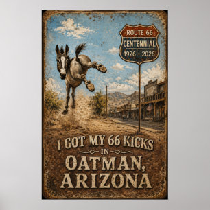 Route 66 Oatman Arizona Donkey Kicks Wall Art